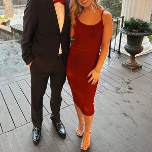 Reformation Merel Dress in Cherry